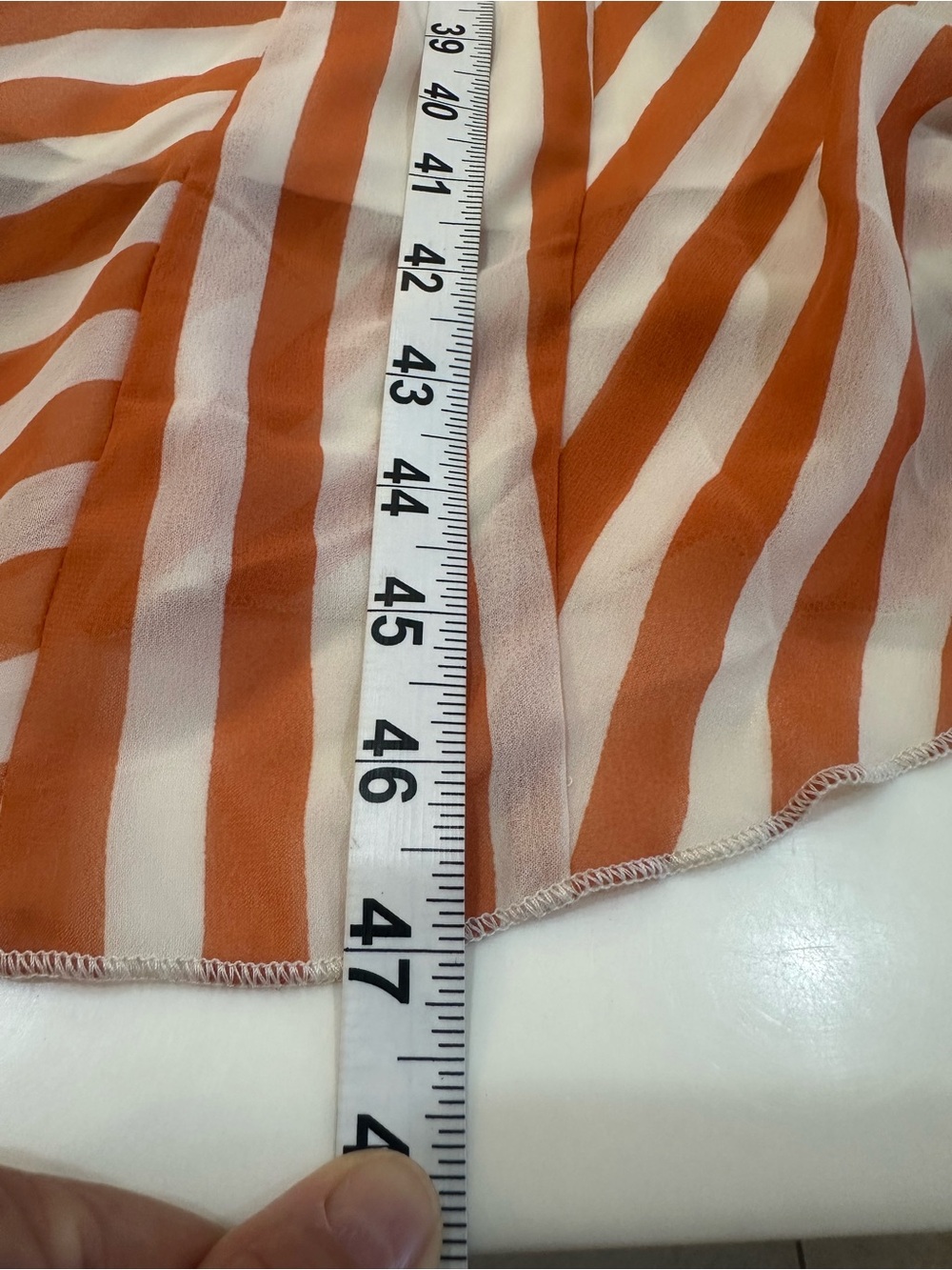 ASOS Striped Maxi Dress Orange/White Size 4 Fluted Hem - Picture 16 of 17